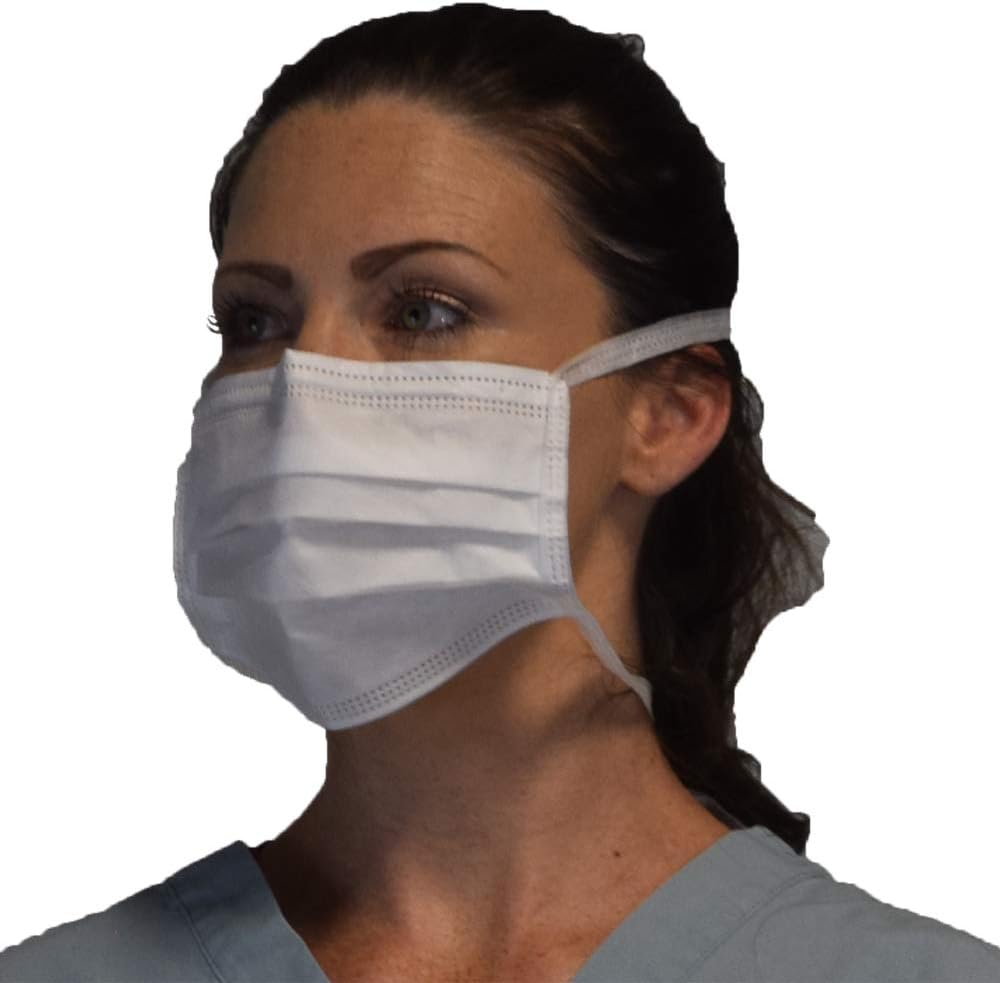 Protect U Guard Tie-On Mask - White - 2 Boxes of 50 Masks