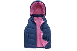 SNOW DREAMS Girls Puffer Vest Lightweight Sleeveless Jackets Hooded Winter Fall Vests Quilted Coat