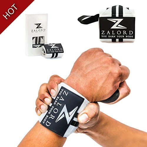 Weight Lifting, Powerlifting, Bodybuilding, Crossfit Wrist Wraps By Zalord. Elastic, 18'', Velcro Lifting Wrist Straps With Great Wrist Support To Prevent Paints. Workout Wrist Straps For Women - Men