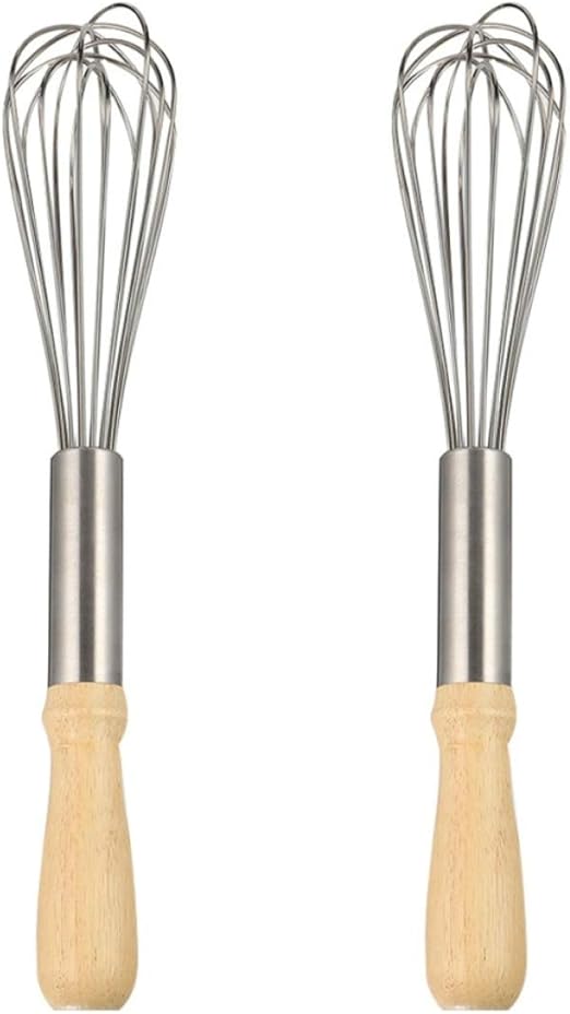 Hemoton 2PCS Kitchen Whisk Balloon Wire Whisk Egg Beater