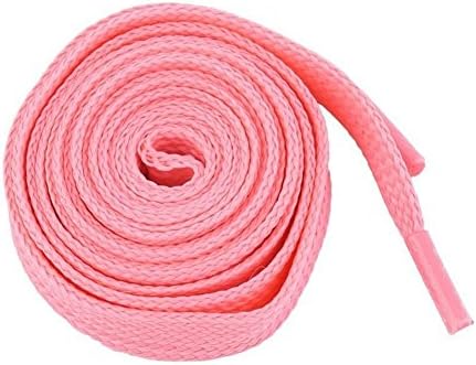 Sanwood Light Up Shoelaces, 1 Pair Lace Polyester Neon Color Fluorescent Shoelaces for Dancing Hip-hop Cycling Running Hiking Skating Sport Pink 80cm