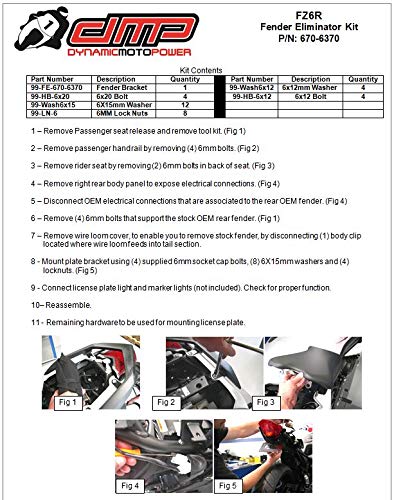 DMP Yamaha FZ6R FZ6 2009 2010 2011 2012 2013 2014 2015 2016 2017 Fender Eliminator - 670-6370 - MADE IN THE USA