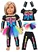 American Fashion World Electric Neon Skeleton Halloween Costume for 18-inch Dolls| Premium Quality & Trendy Design | Dolls Clothes | Outfit Fashions for Dolls for Popular Brands