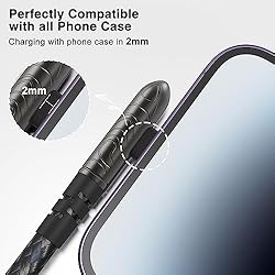 90 Degree iPhone Charger Cable 6ft, MFi Certified