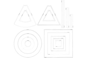 AHANDMAKER 16 Pcs D&D Spell Templates Translucent Acrylic Area of Effect Markers Mixed Shapes Clear Roleplaying Game Accessor