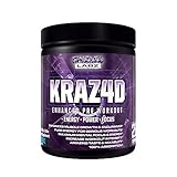 Best Pre Workout KRAZ4D Enhanced Formula. Energy Booster Assist in Power Focus Muscle Growth & More for Serious Workouts. Powder Supplement Drink Great Taste 100% Absorption & No Side Effects