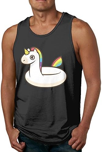 RiDinds Unicorn Float Men's 100% Cotton Tank Top Tshirt SizeXXL ColorBlack
