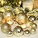 Sea Team 125-Pack Shatterproof Gold Christmas Ball Ornaments Set, Assorted Multi-Sized Hanging Baubles, Xmas Tree Decorations, Seasonal Décor for Holiday Wreath Garland, Hooks Included
