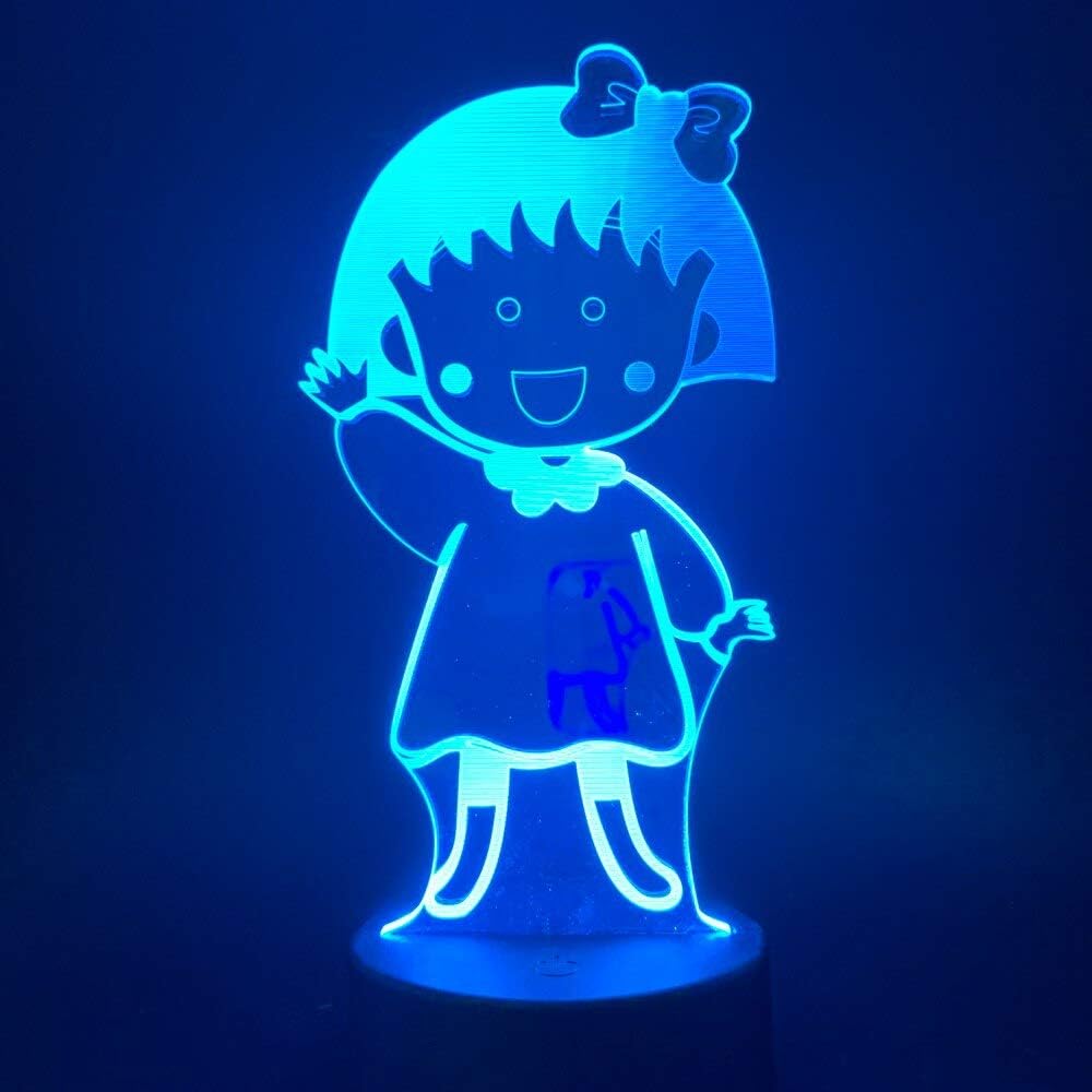 vhidfsjgdsfik LED night light cute cartoon Chibi Maruko Chan figure touch sensor switch night light child baby bedroom table lamp bedside