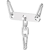 Double to Single Adaptor Plate for Cable Pulley Machines Durable Solid Stainless Steel with 3 Carabiners Suitable for Dual Cable Machines LAT Pulldown, Shoulder &amp; Biceps Exercises