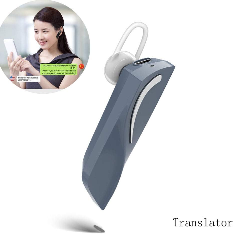 Smart Language Translator Device, Electronic Translator Portable Bluetooth Multi-Language Translation,28 Languages Wireless Translator Headset for Learning Travelling Shopping Business Meeting (Blue)