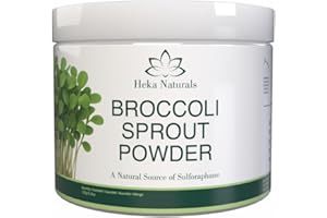 Heka Naturals Organic Broccoli Sprout Powder - 100% Pure Superfood from Germinated Seeds - Sulforaphane Rich, Vegan, GMO Free, No Additives - 5.30oz