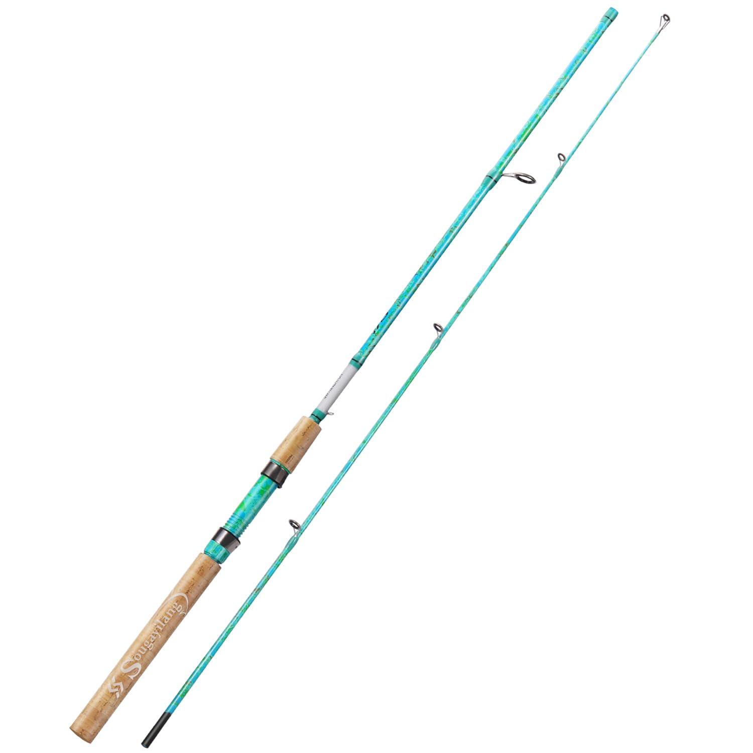 Sougayilang Fishing Rods Ultra Light Rods 2 Pieces Cork Handle Spinning &Baitcasting Rod for Trout Crappie -5'6"-Spinning