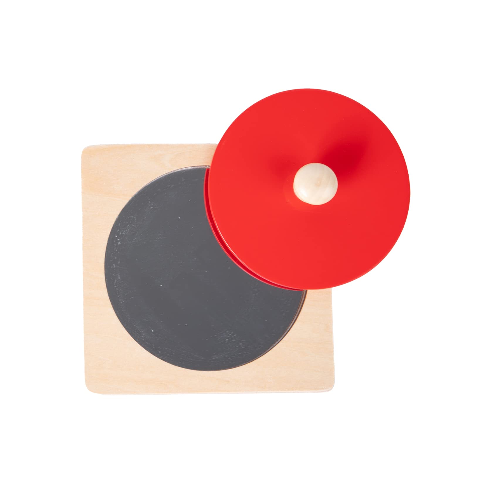 Montessori Baby Toys Play Kit Montessori Mirror Peekaboo Knob Puzzle, Medium Spinning Drum and Rainbow Fabric Ball Kit Toys for6-12Months Toddlers (Mirror Peekaboo Knob Puzzle)