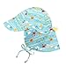 i play. by green sprouts Baby Boys' Flap Hat | All-Day UPF 50+ Sun Protection for Head, Neck, & Eyes, Light Aqua Sea Friends, 9/18mo