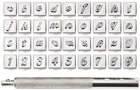 Childplaymate 36pcs Steel Alphabet Number Stamp Punch Set for Leather Craft Tools Kit