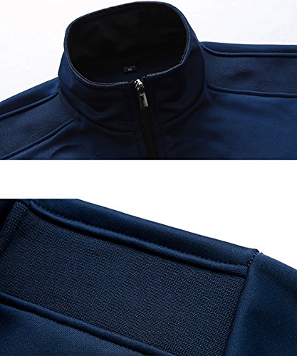 JINSHI Mens Athletic Full Zip Fleece Tracksuit Jogging Sweatsuit Activewear (Blue3,M) - Thumbnail 3