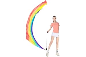 Nimiman 1pcs 2.0x0.9M/78.74"x35.43" Dance Silk Veil Poi Ball Belly Dance Poi Streamer Throw Ball