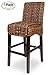 BIRDROCK HOME Bird Rock Seagrass Barstool (Bar Height) - Hand Woven - Mahogany Wood Frame - Fully Assembled