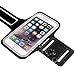 Evershow Water Resistant Sports Armband for iPhone 6/6S Plus (5.5-Inch), Galaxy S6/S7 Edge, Galaxy Note 5, with Key Holder/Flap | High Visibility Night Reflective Running Exercise Armband (Black)