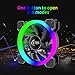RGB Case Fans 120mm 5 Pack, ICETEK 3In1 Kit LED PC Computer Case Fan RGB, 366 Modes with Controller and Remote, Reinforced Quiet Fan Blade Design, Adjustable Colorful Cooling Cooler (5 Pack)