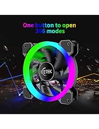 Juego de 3 ventiladores de caja RGB de 4.724 in, juego de 3 en 1 para ordenador con LED RGB, 366 modos con controlador y mando a distancia, diseño de cuchilla de ventilador silencioso reforzado, enfriador colorido ajustable