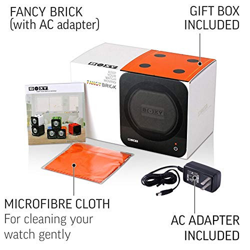 Fancy Brick Stackable Watch Winder for Single Automatic Watch (with AC Adapter) (Orange)