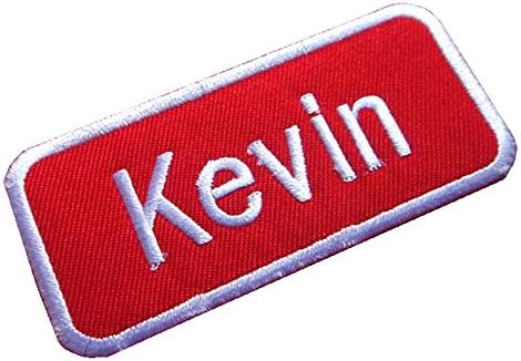 Name Tag Kevin Embroidered Iron on Patch Free Shipping