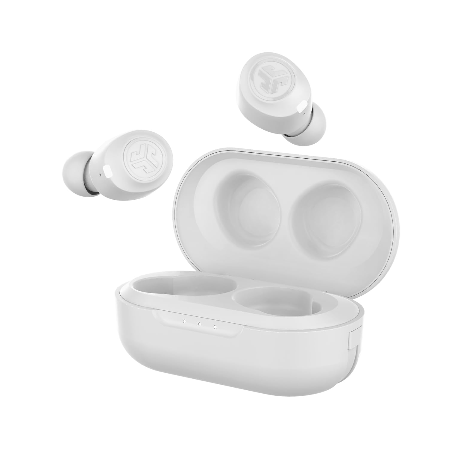 JLab JBuds Air True Wireless Earbuds, Wireless Headphones Bluetooth - Wireless Ear Buds with USB Charging Case, IP55 Sweat Resistant Sports Earphones and Custom EQ3 Sound - Bluetooth Earbuds, White