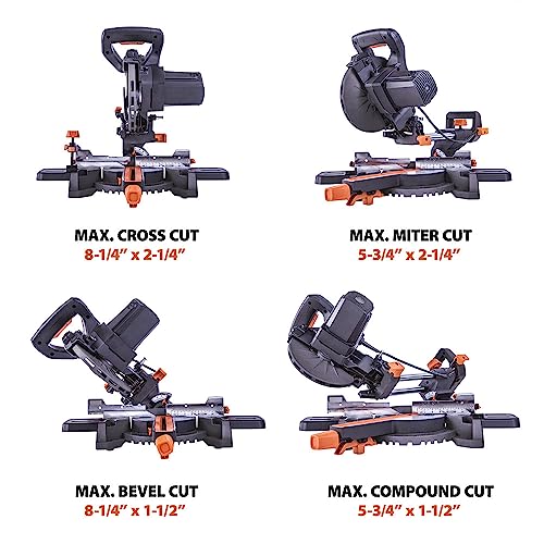 Evolution Power Tools R185SMS+ Sliding Miter Saw with Multi-Material Cutting, 45 Degree photo 12