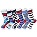 Alpine Swiss Mens Dress Socks 6 Pair Crew Sock Cotton Dress Socks for Men Solid Ribbed Argyle Pattern Multicolor Fun Designs