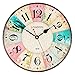 KI Store Wall Clocks Decorative Silent Pink Wall Clock for Girls 12-Inch Bedroom Living Room Kitchen