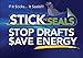 Stick 'N' Seal Adhesive Backed Double Switch Draft Sealers. Save Energy and Money. Pack of 4