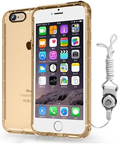 iPhone 7 Plus Air Cushion Case,Anti-Scratch Shockproof Flexible Soft TPU Camera Protection Transparent Cover Case with Detachable 2 in 1 Neck Strap Lanyard,wrist Strap for iPhone 7 Plus 5.5 Inch