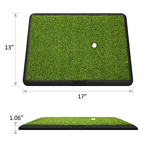 TRUEDAYS Golf Hitting Mat, Heavy Rubber Base Portable Golf Practice