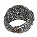 Cute Tinsel Sparkle Winter Knit Headband w/Crochet Flower, Acrylic Ear Warmer