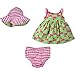 Gerber Baby Girls 3-Piece Sundress, Diaper Cover and Hat Set, Flamingo Stripe, 3-6 Months