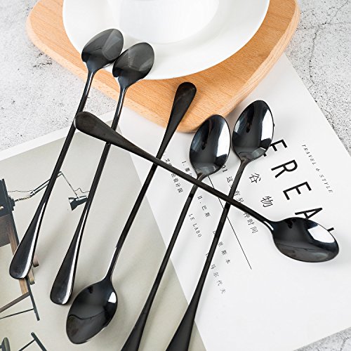 image for Dhrbsx Long-handled ice tea spoon, cocktail stir spoons, stainless ste