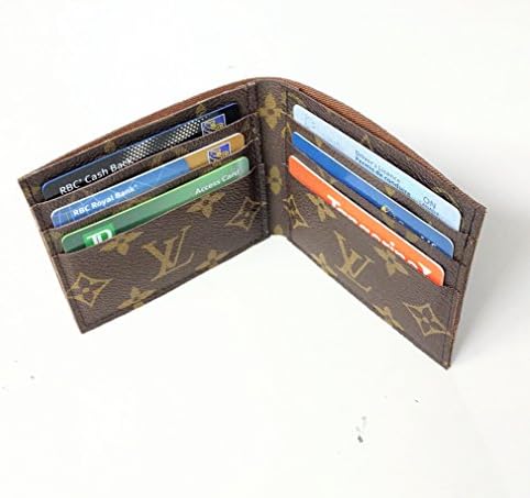 Handcrafted upcycled and repurposed into men's wallet from old authentic LV bag canvas