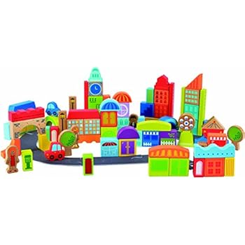 Hape Kids Wooden Blocks City Block Set (80 Piece)