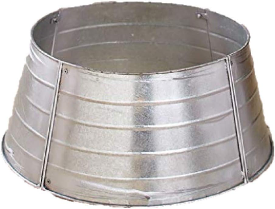 Tree Stands - Galvanized Metal Christmas Tree Ring - Farmhouse Holiday Accent - Silver