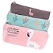 Z ZICOME Set of 3 Flamingo Cactus Canvas Pencil Cases Pen Marker Holders Cosmetic Bags Makeup Pouches Purse Organizer Pouches for School Craft Little Supplies