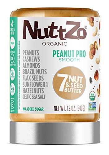 Nuttzo Organic Smooth Peanut Pro Seven Nut and Seed Butter, 12 oz