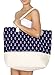 SERENITA Extra Large Canvas Beach Tote Bag, Top Zipper Shoulder Bag for Beach Travel