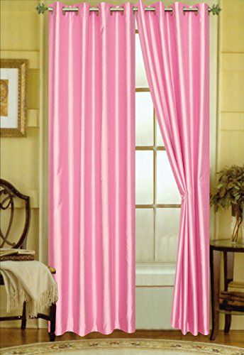 Editex Home Curtain Faux Silk Panel with Grommets, 108″, Fuchsia
