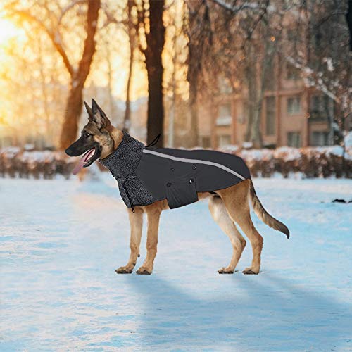 SlowTon Winter Dog Coat, Warm Polar Fleece Lining Doggie Outdoor Jacket