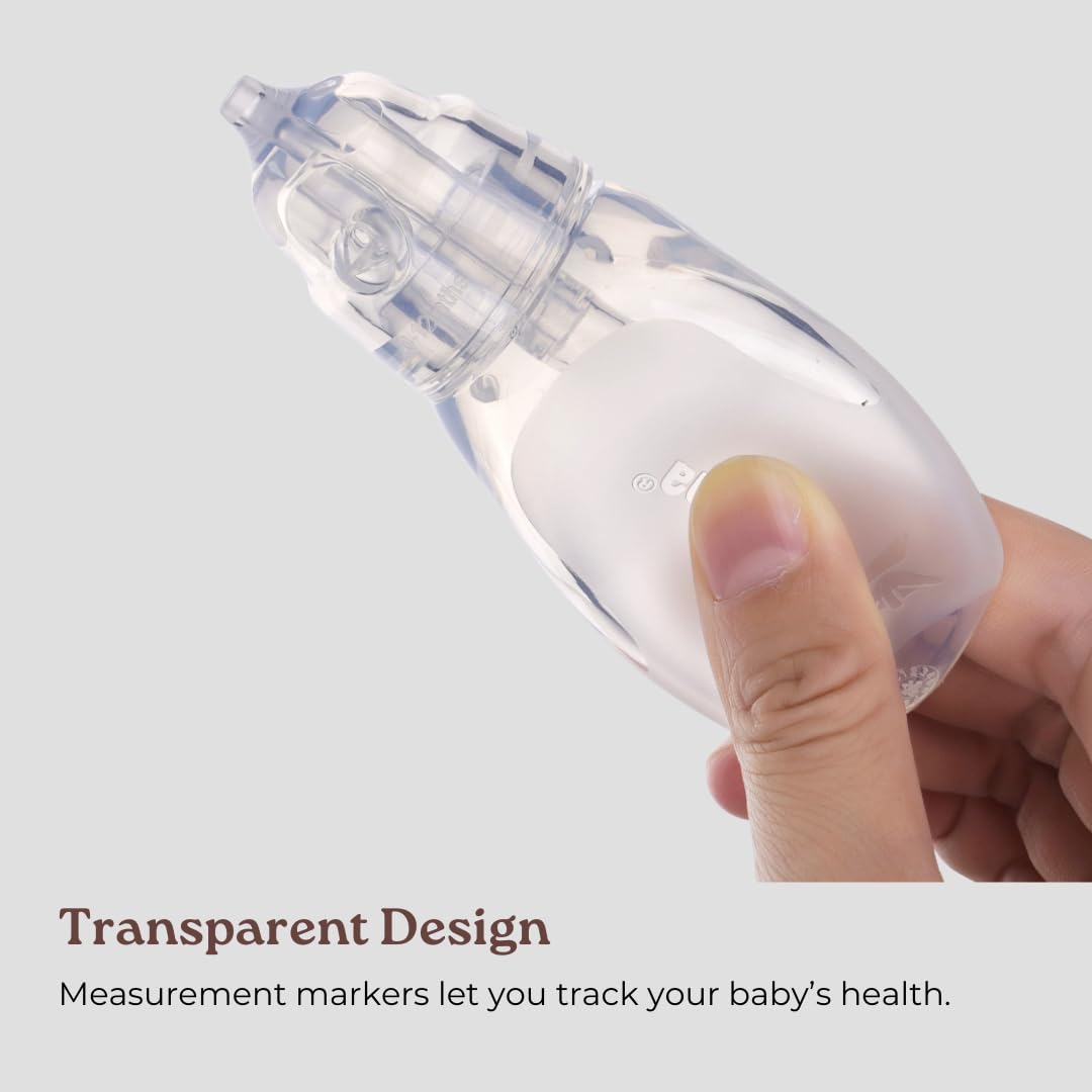 Haakaa Penguin Nasal Aspirator for Baby – Blocked Nose Relief: Works by Suction – BPA, PVC & Phthalate-Free – Food-Grade Silicone – Easy-to-Clean – Fluid Measurement