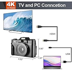 4K Digital Vlogging Camera for YouTube Autofocus
