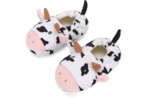 KAKU NANU Toddler Kids Slippers Cute Animal Cartoon Shoes Girls Boys Warm Fleece Winter Household Slippers