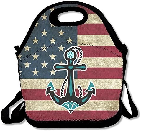 Men Women Funny Cartoon Boat Anchor Lunch Box Bag Lunch Tote Lunch Holder Waterproof Portable With Adjustable Crossbody Strap For Men Women Adults Kids Girls Teen Girls